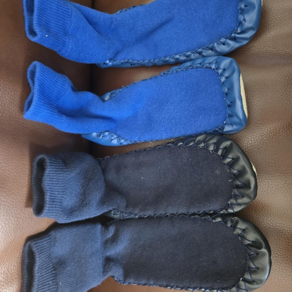 Hanna Andersson Blue Kids Slipper Socks